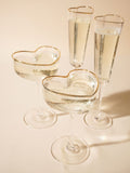 Widdop heart shaped martini glasses, clear glass, imported from the UK