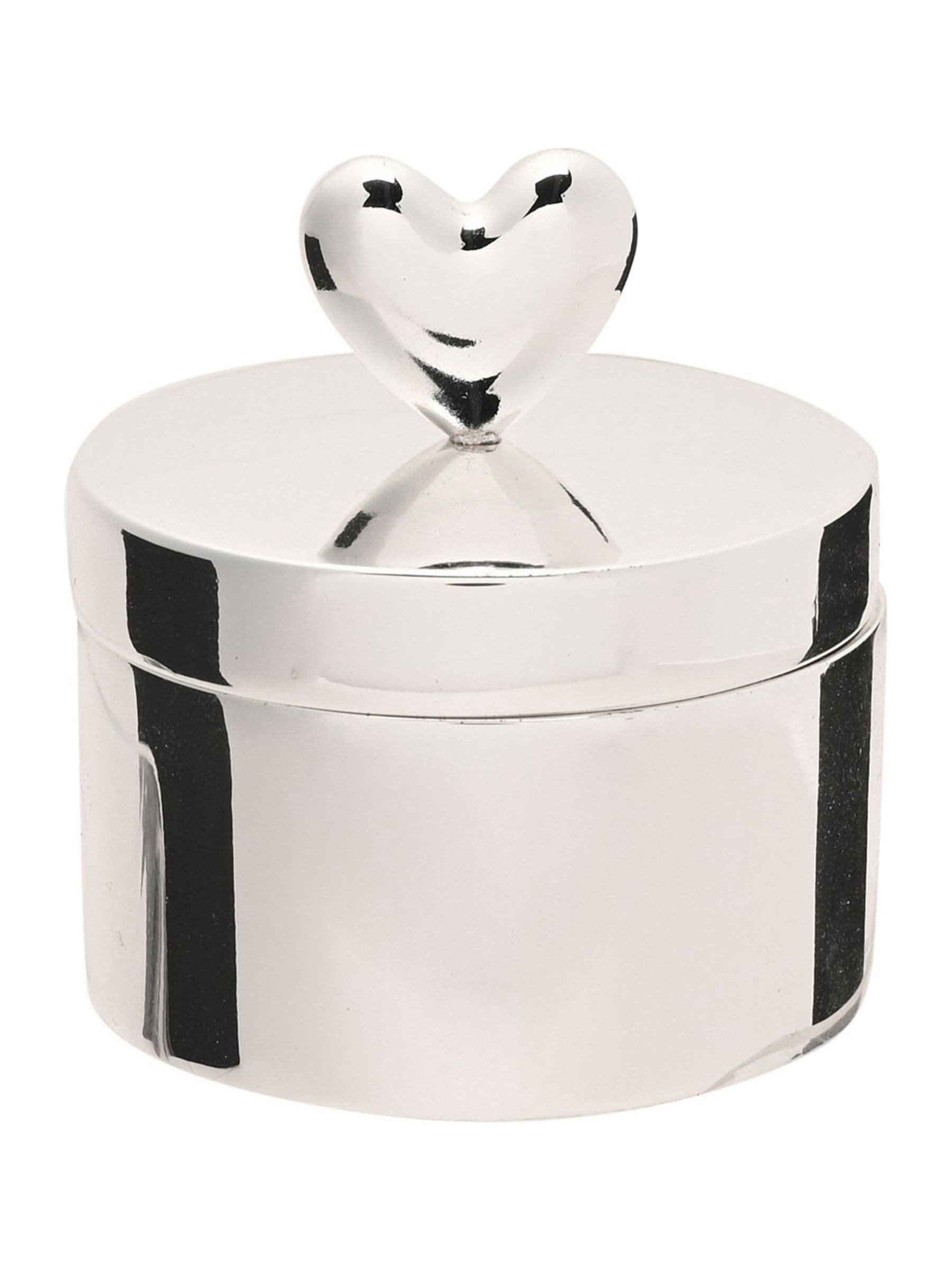 Widdop silverplated ring box with heart detail - British product