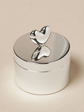 Widdop silverplated ring box with heart detail - British product
