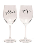 Widdop clear wine glasses hubby wifey set - British product