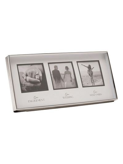 Next Widdop White Triple Photo Frame - Engagement, Wedding, Honeymoon- Buy online at McGrocer
