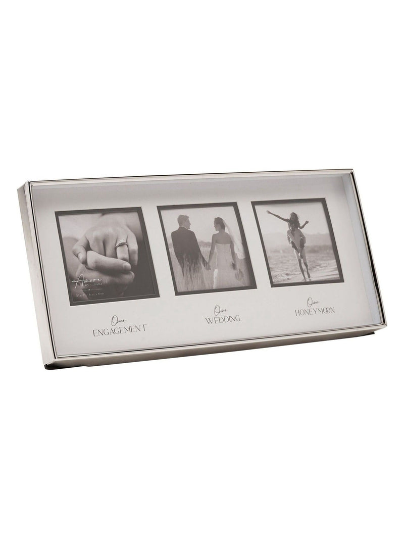 Widdop white triple photo frame 13.5cm, imported from the UK