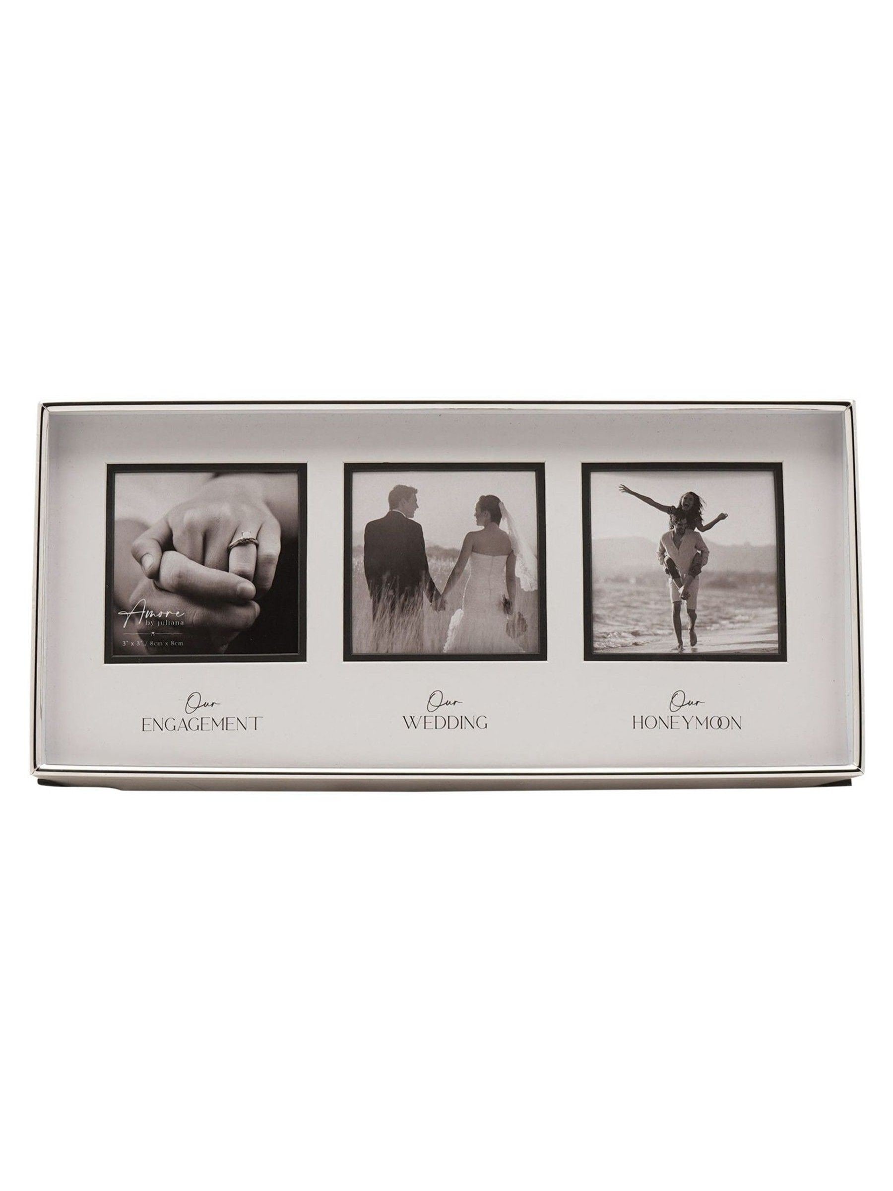 Widdop white triple photo frame 13.5cm, imported from the UK