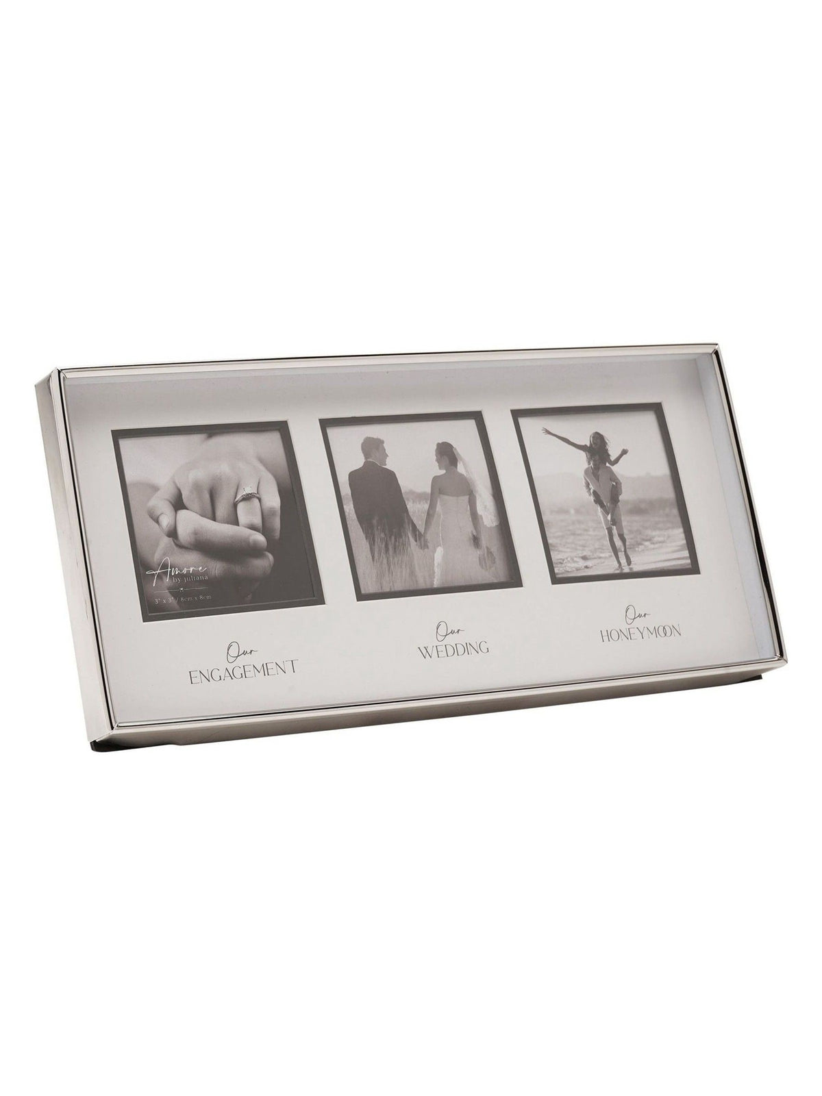 Widdop white triple photo frame 13.5cm, imported from the UK