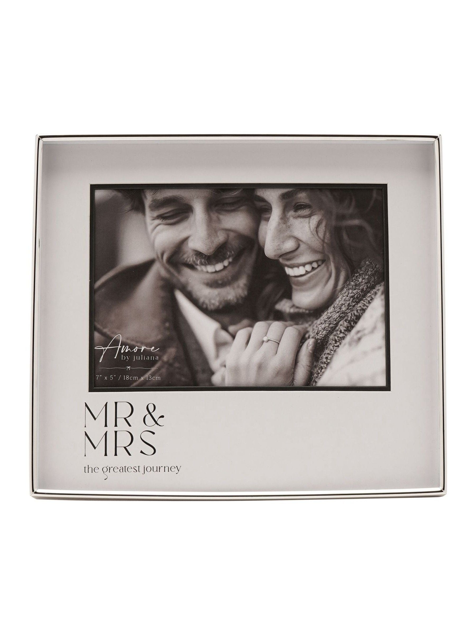 Widdop silver photo frame Mr & Mrs 7x5, UK version