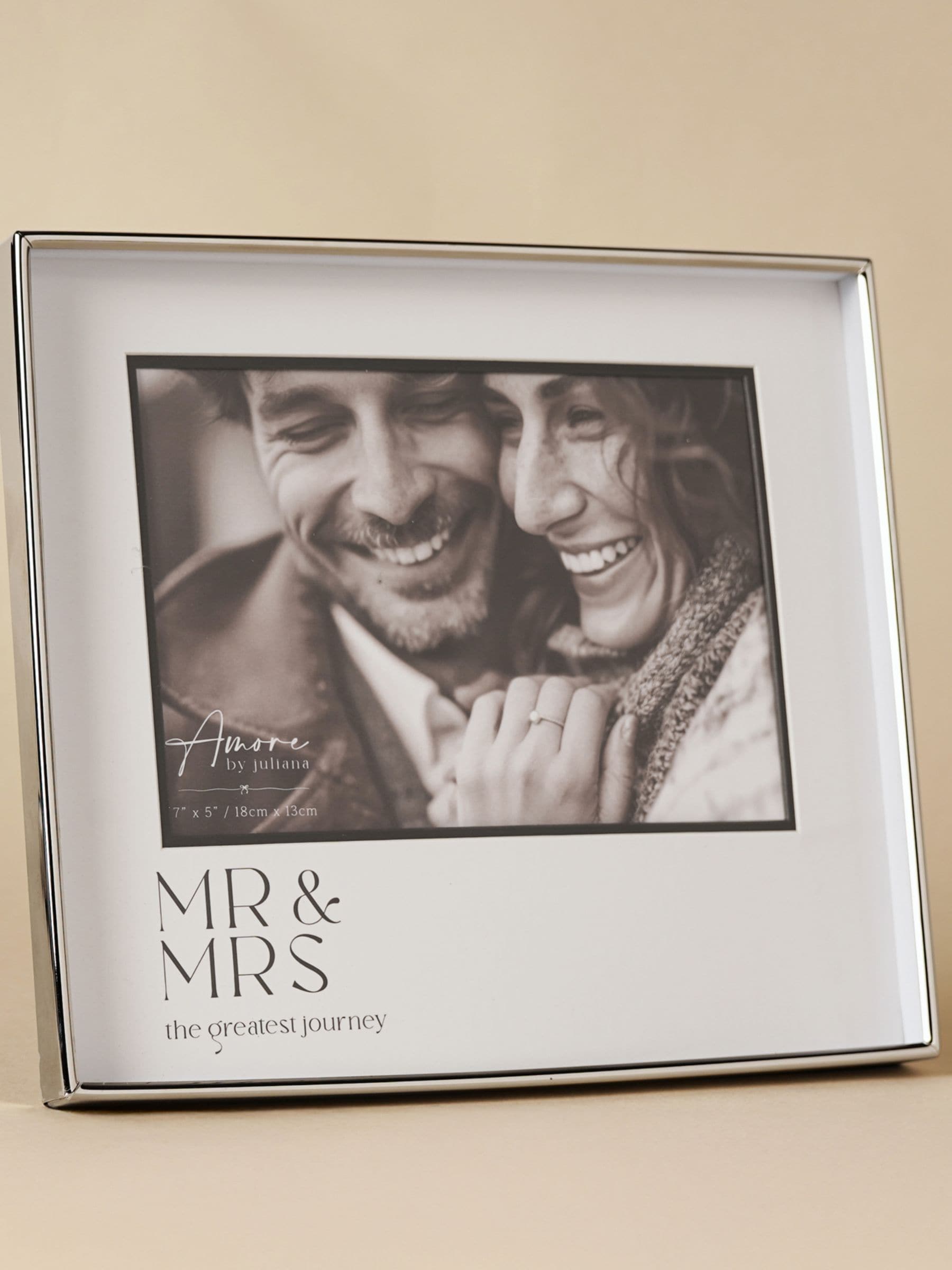 Widdop silver photo frame Mr & Mrs 7x5, UK version