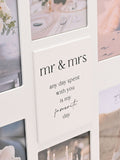 Widdop white multi aperture photo frame with Mr Mrs sentiment, UK version