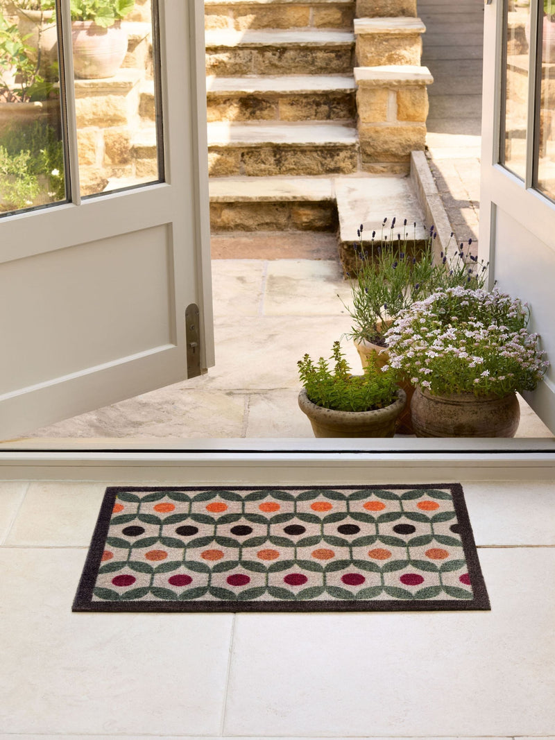 My Mat Green Retro Geo Earth doormat 50x75cm (British brand)