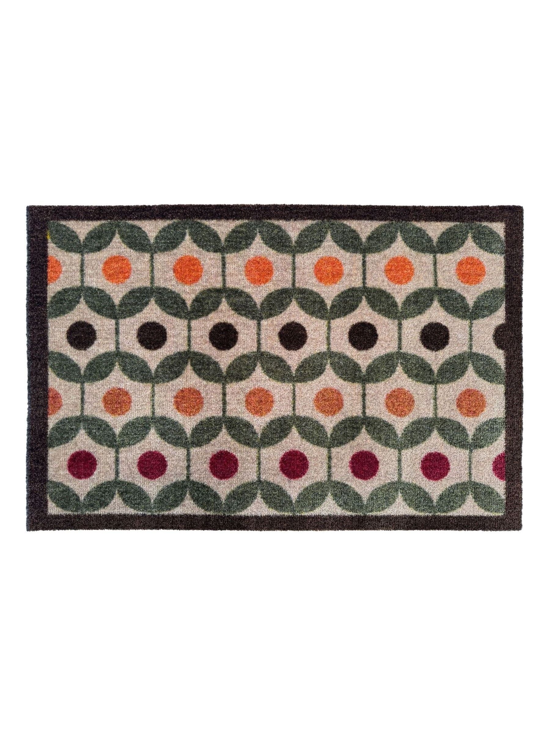 My Mat Green Retro Geo Earth doormat 50x75cm (British brand)