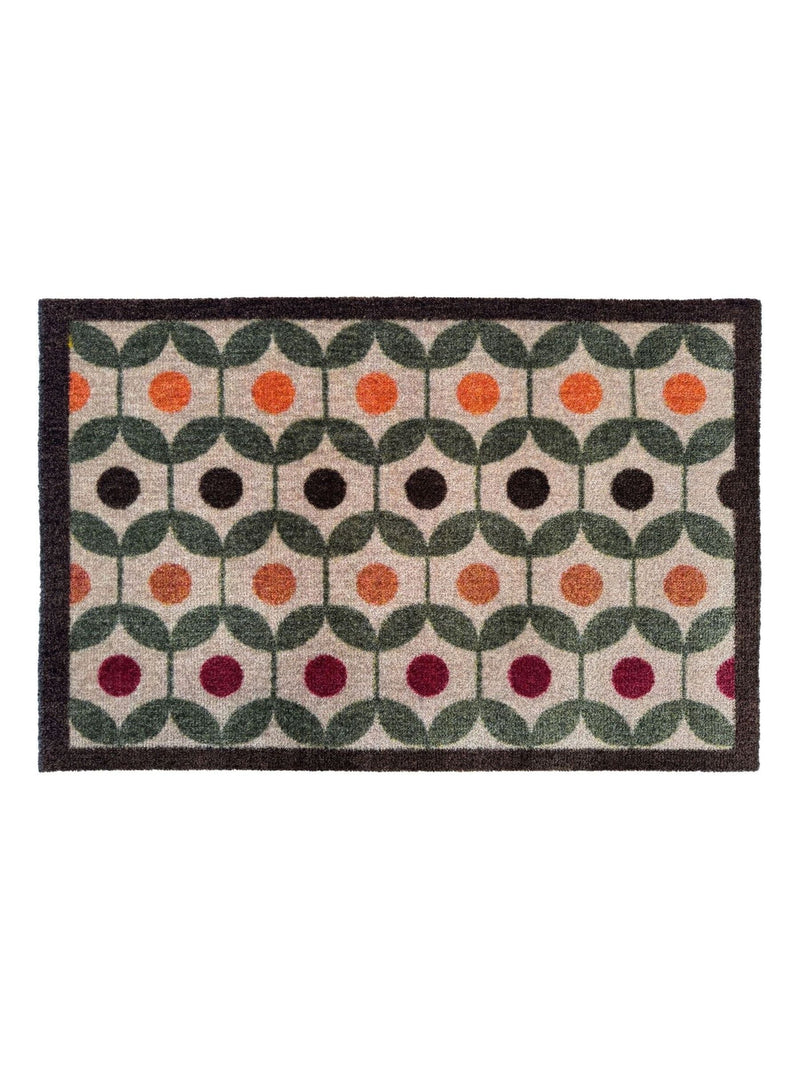My Mat Green Retro Geo Earth doormat 50x75cm (British brand)