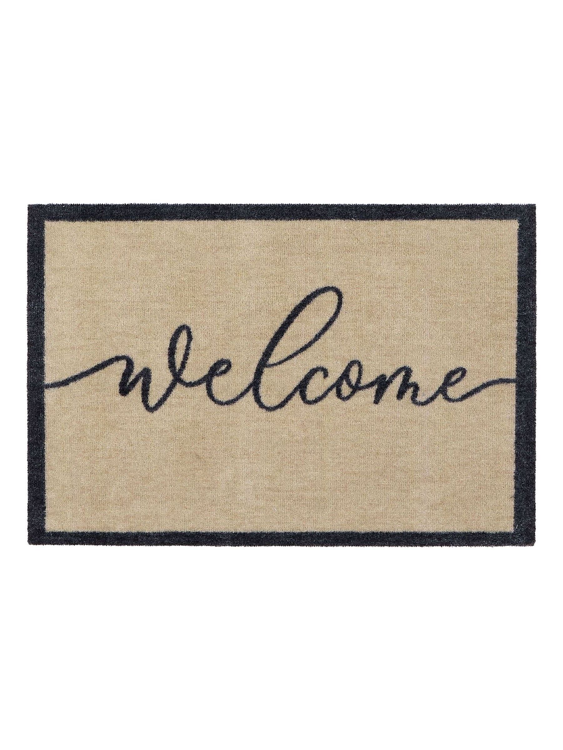 My Mat brown welcome linear doormat 50x75cm - British product