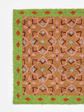 Oliver Bonas green tile bordered pink doormat 63x90cm - British product
