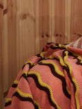 Oliver Bonas pink striped knitted throw (British brand)