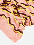 Oliver Bonas pink striped knitted throw (British brand)