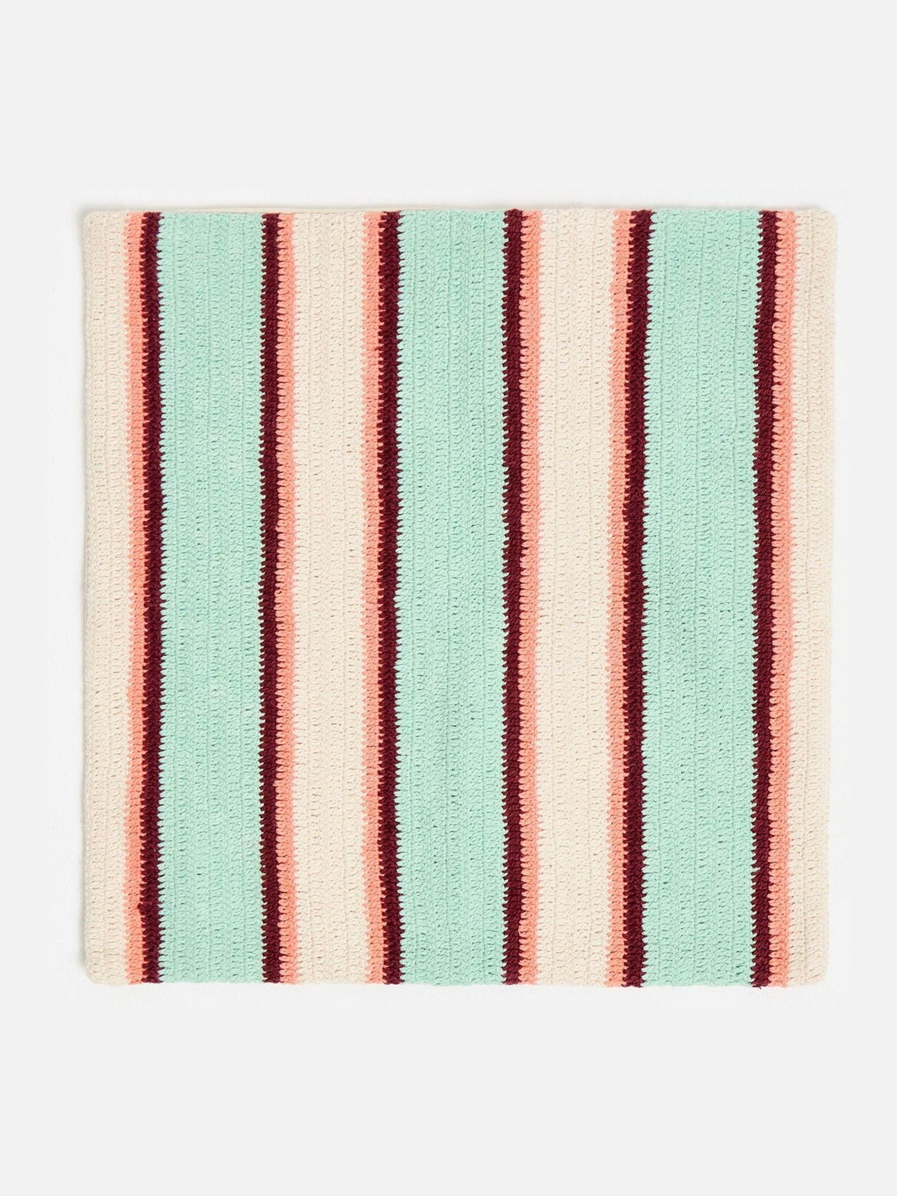 Oliver Bonas crochet striped cushion cover 45x45cm, UK version