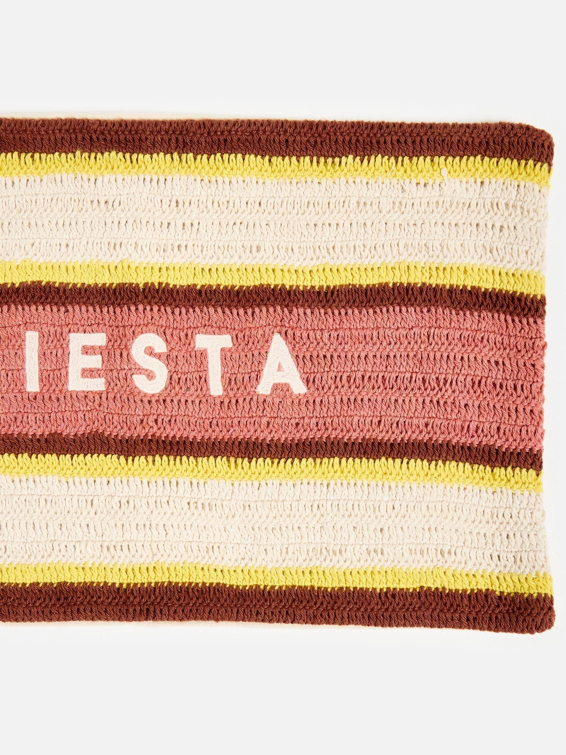 Oliver Bonas striped crochet cushion cover 30x50cm, UK version