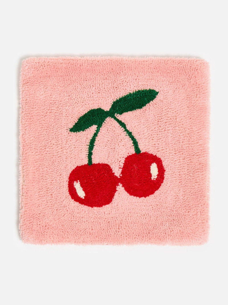 Oliver Bonas pink cherries tufted cushion cover 45x45cm - British product