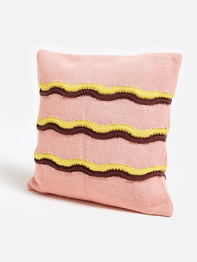 Oliver Bonas pink striped knitted cushion cover 45x45cm (British brand)