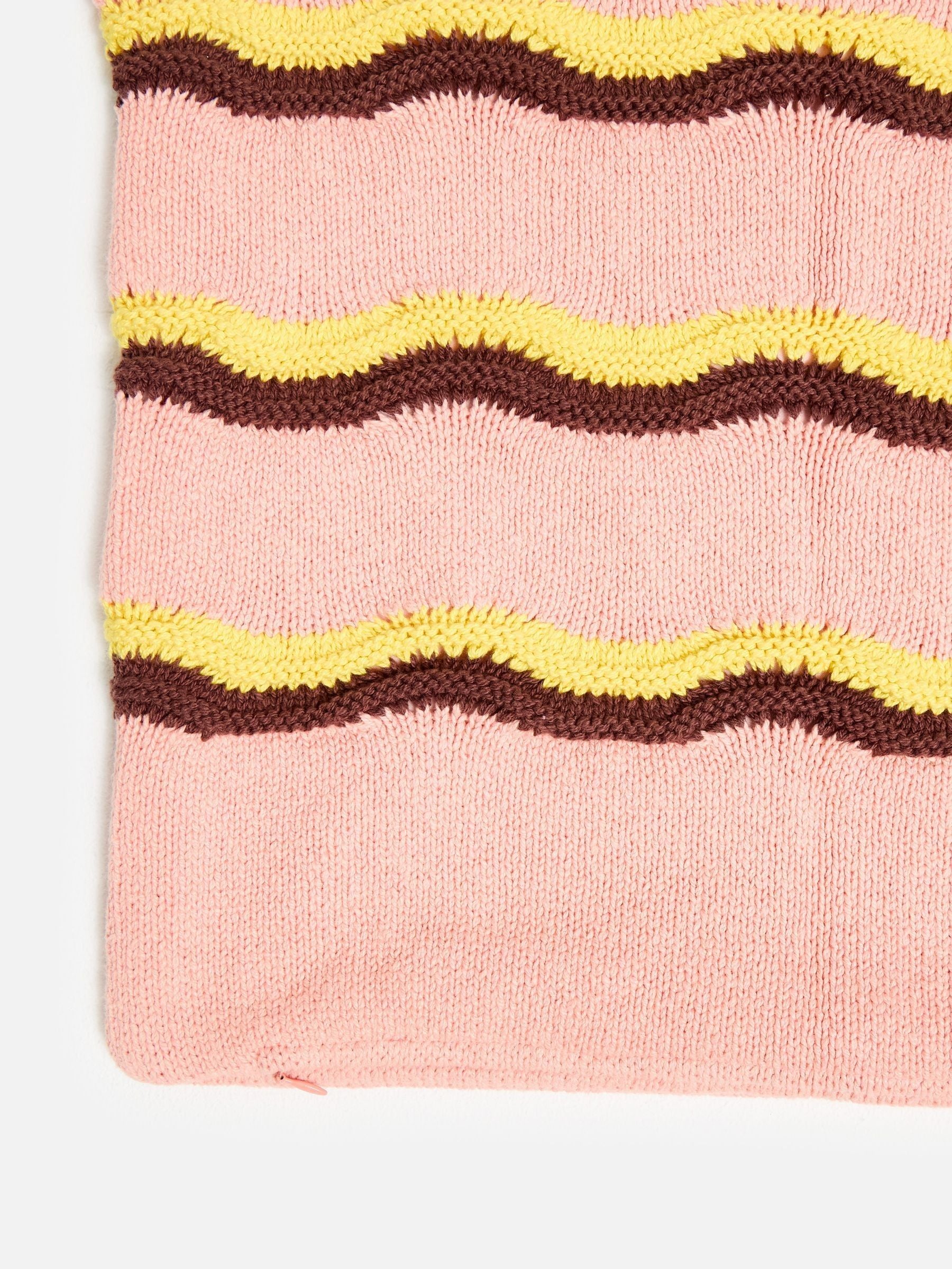 Oliver Bonas pink striped knitted cushion cover 45x45cm (British brand)