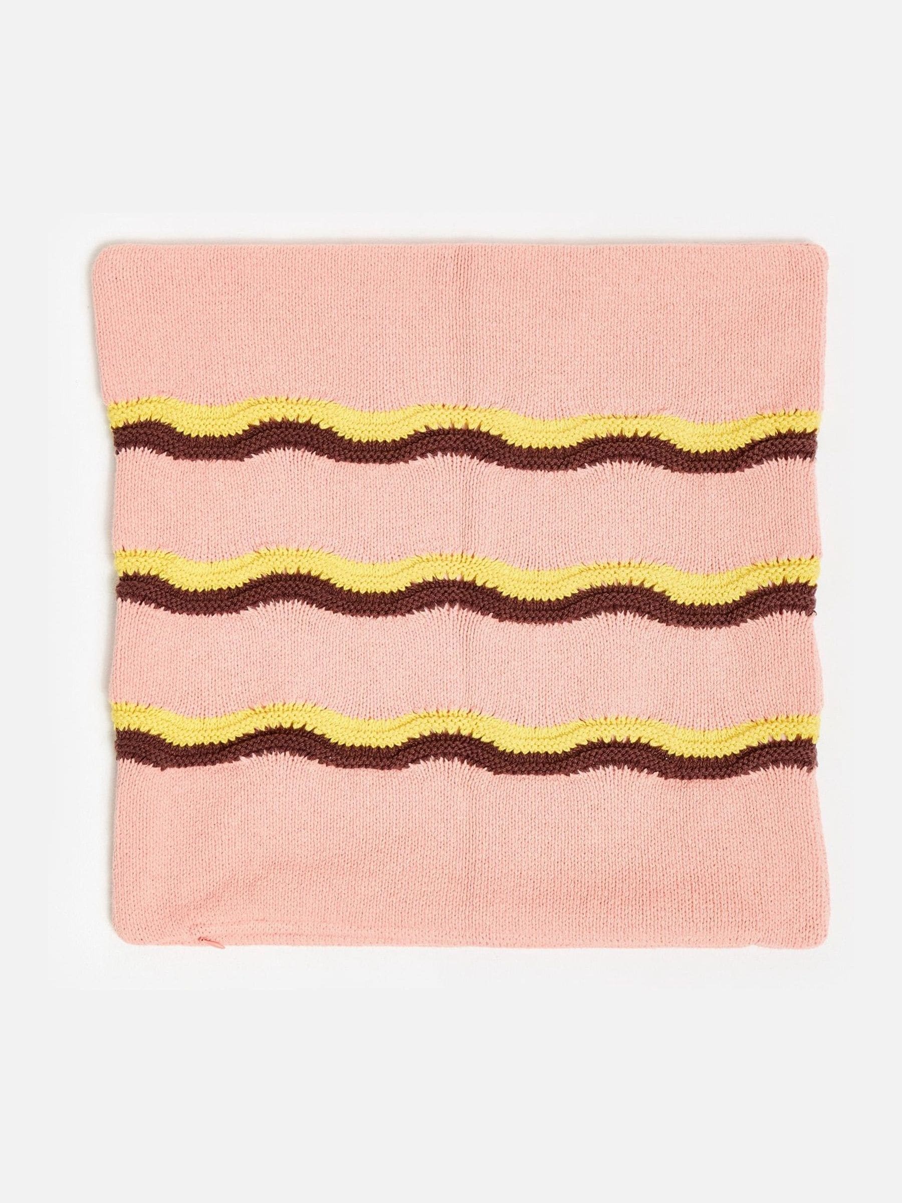 Oliver Bonas pink striped knitted cushion cover 45x45cm (British brand)