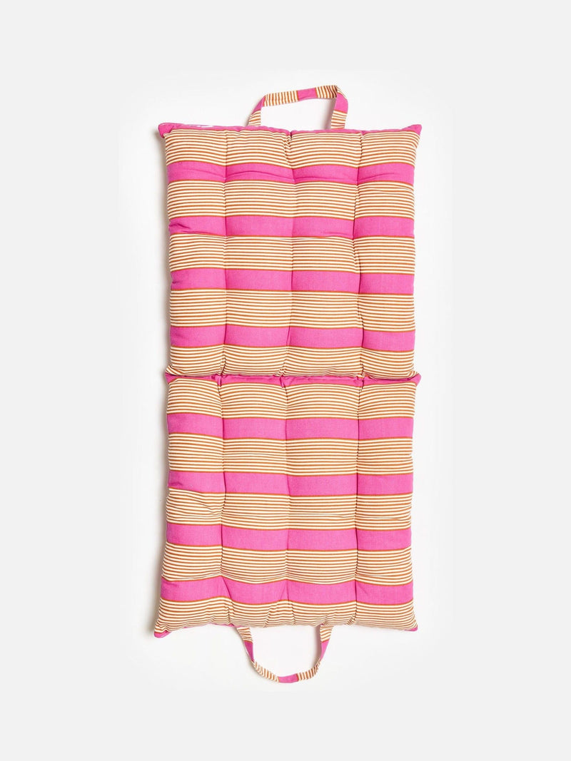 Oliver Bonas pink striped padded seat pad 50cm, UK version