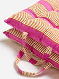 Oliver Bonas pink striped padded seat pad 50cm, UK version
