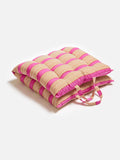Oliver Bonas pink striped padded seat pad 50cm, UK version