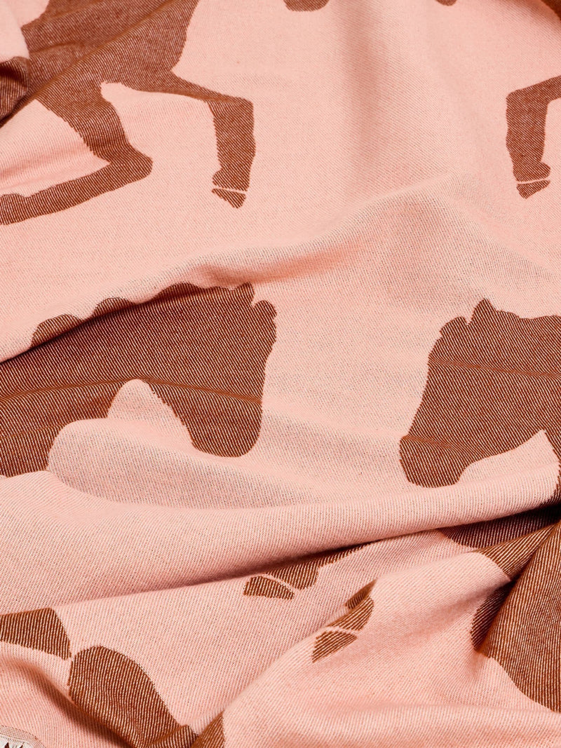 Oliver Bonas pink jacquard horse throw polyester, UK version