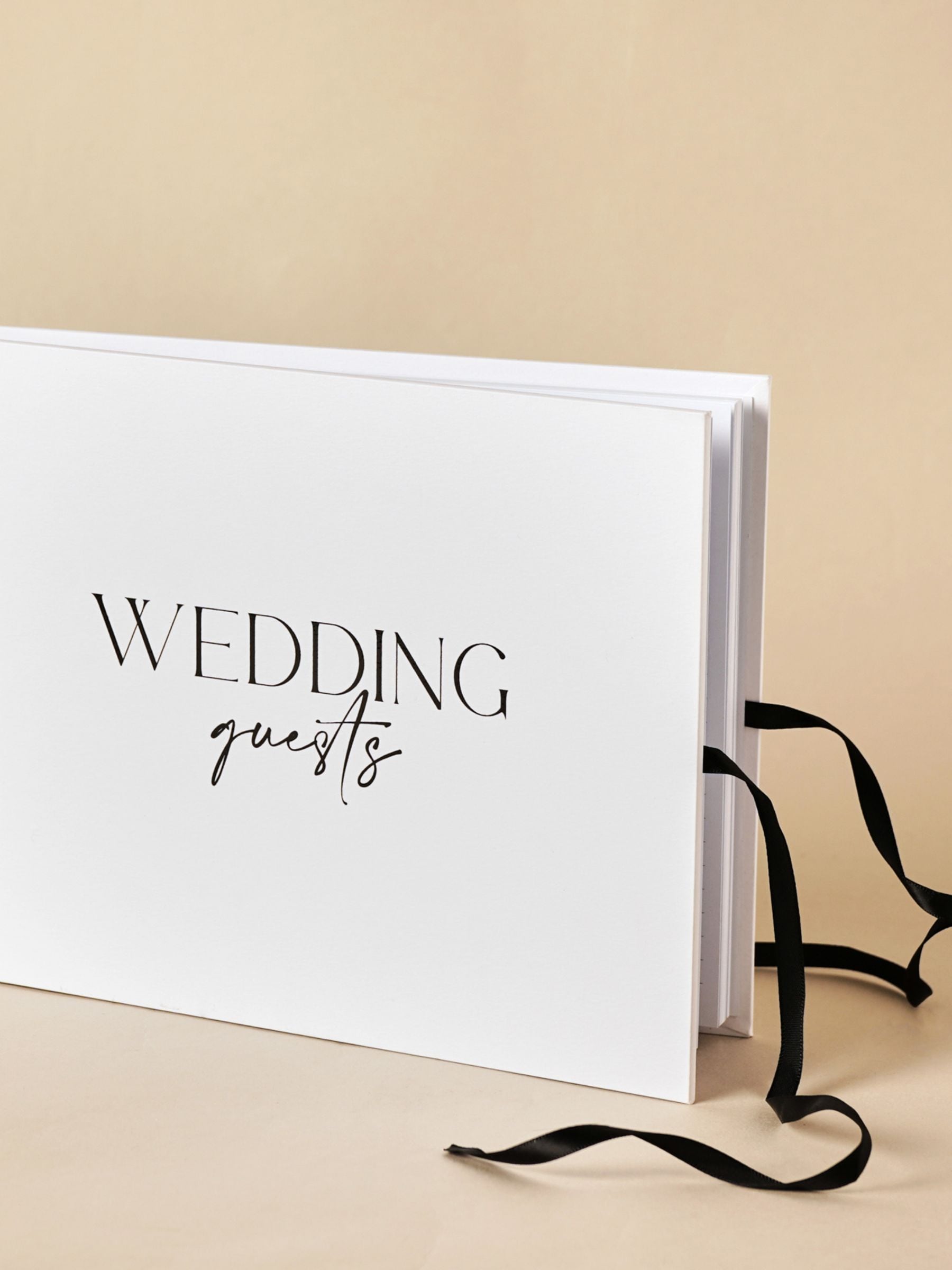 Widdop white textured wedding guest book 17.5x22.5cm, imported from the UK