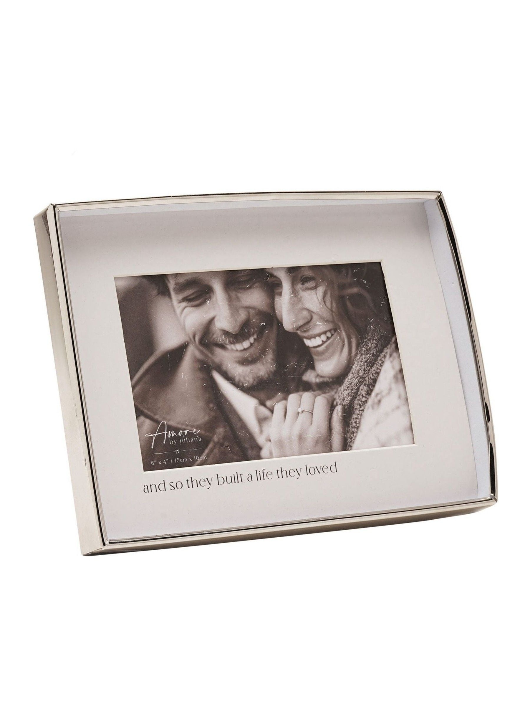 Widdop silver glass engagement photo frame 6x4, imported from the UK