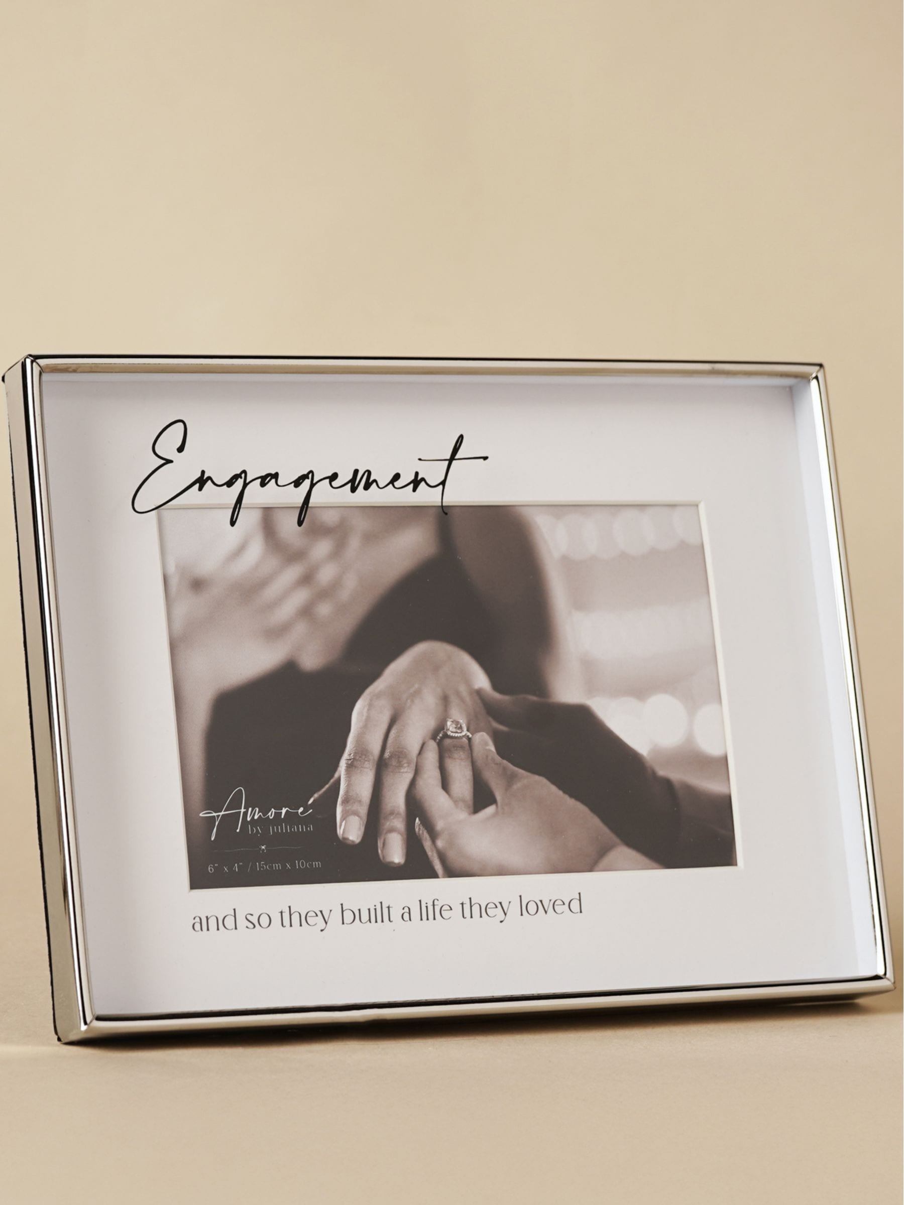 Widdop silver glass engagement photo frame 6x4, imported from the UK