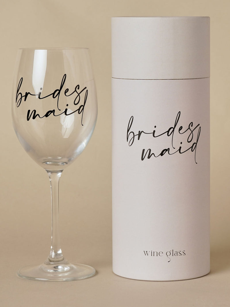 Widdop wine glass bridesmaid script 23.5cm, imported from the UK