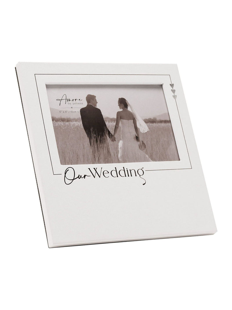 Widdop white photo frame 'Our Wedding' 6x4 (British brand)