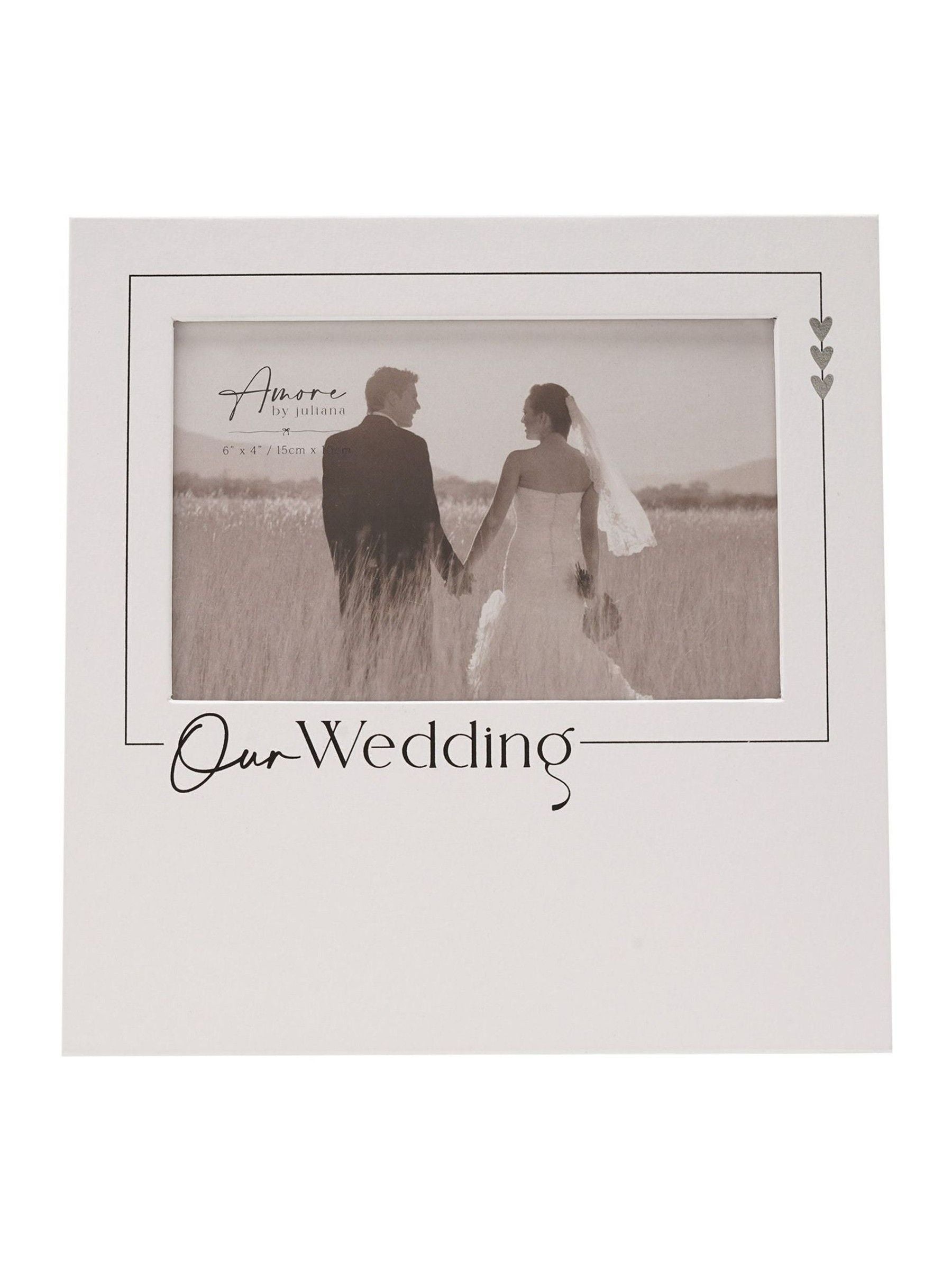 Widdop white photo frame 'Our Wedding' 6x4 (British brand)