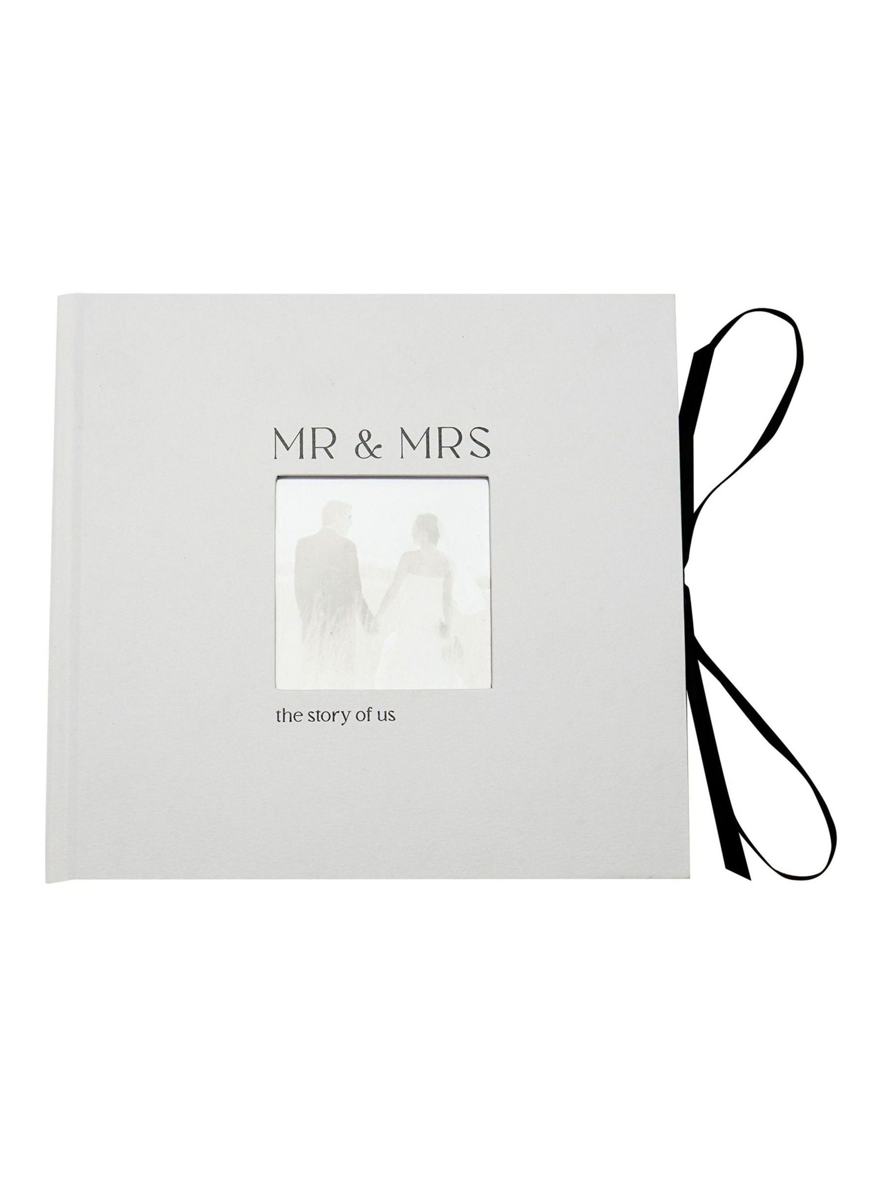 Widdop white textured photo album Mr & Mrs - British product
