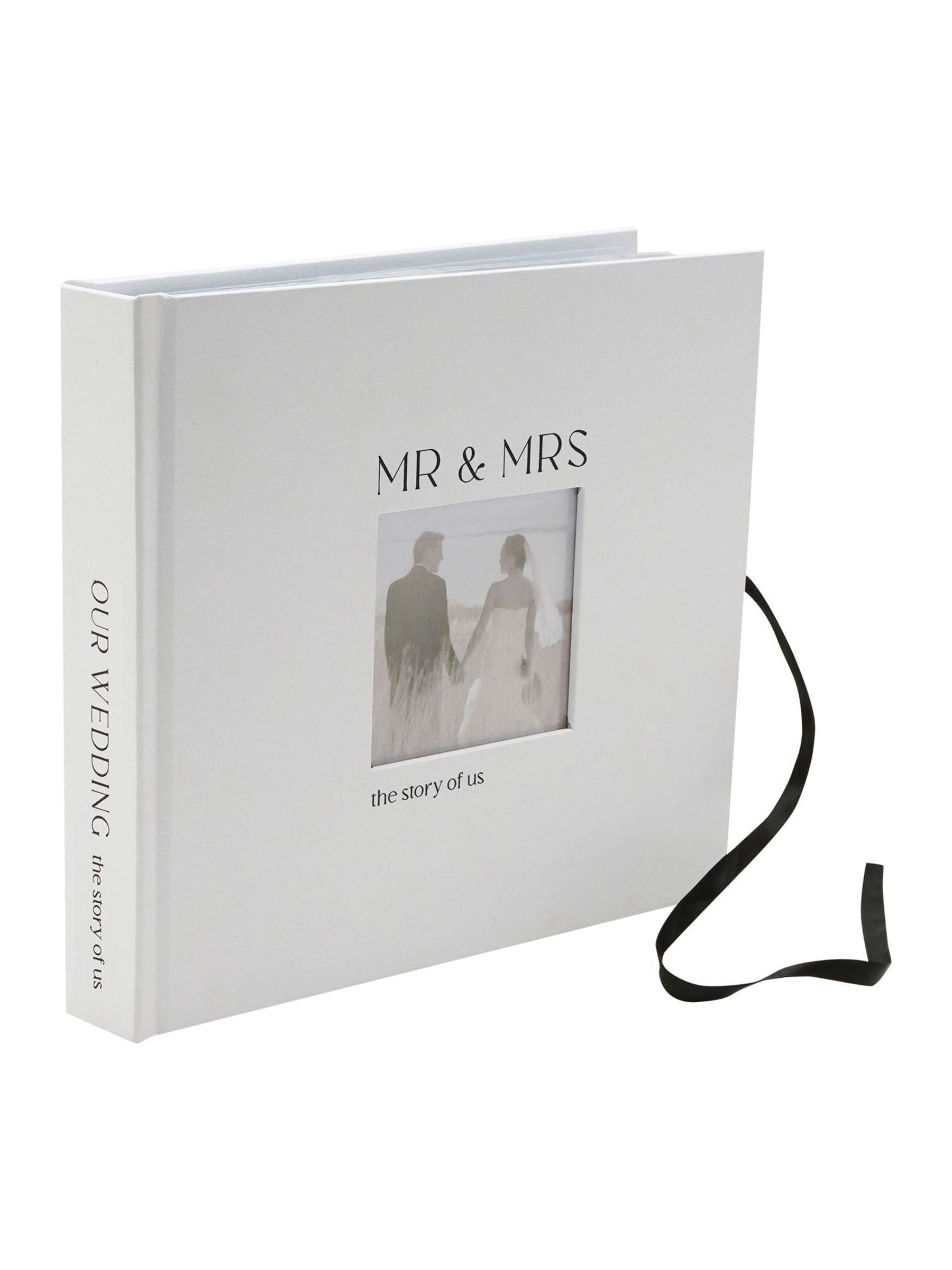 Widdop white textured photo album Mr & Mrs - British product