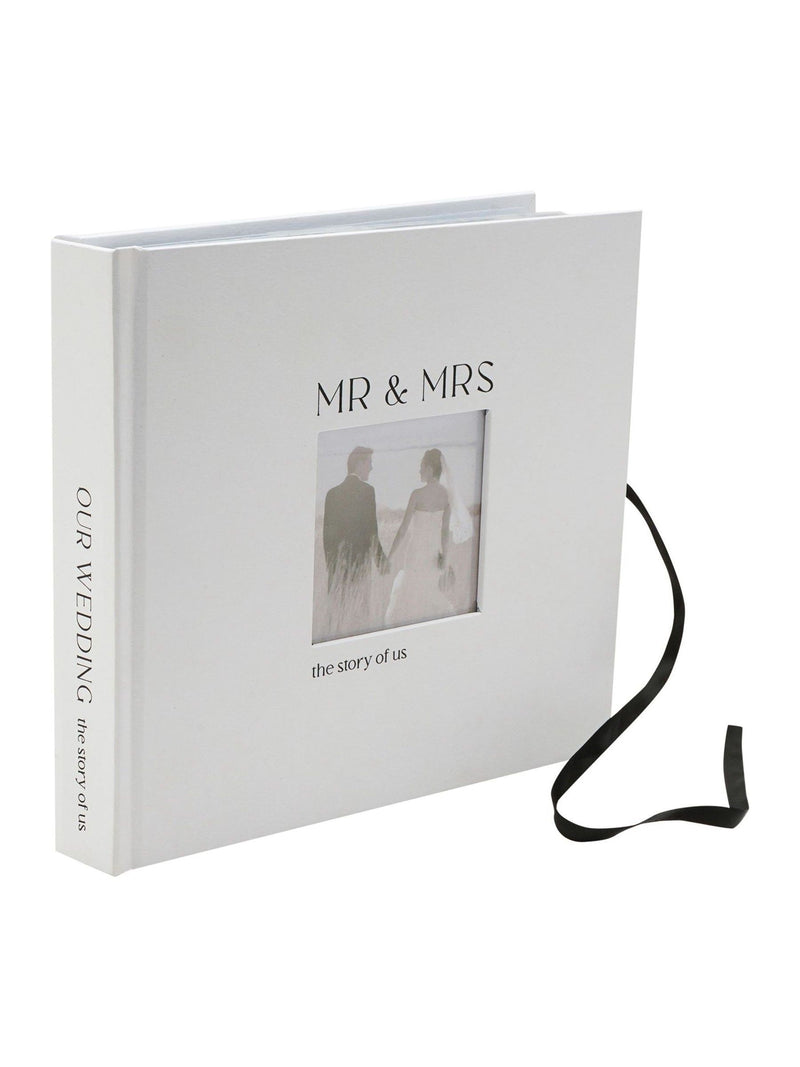 Widdop white textured photo album Mr & Mrs - British product