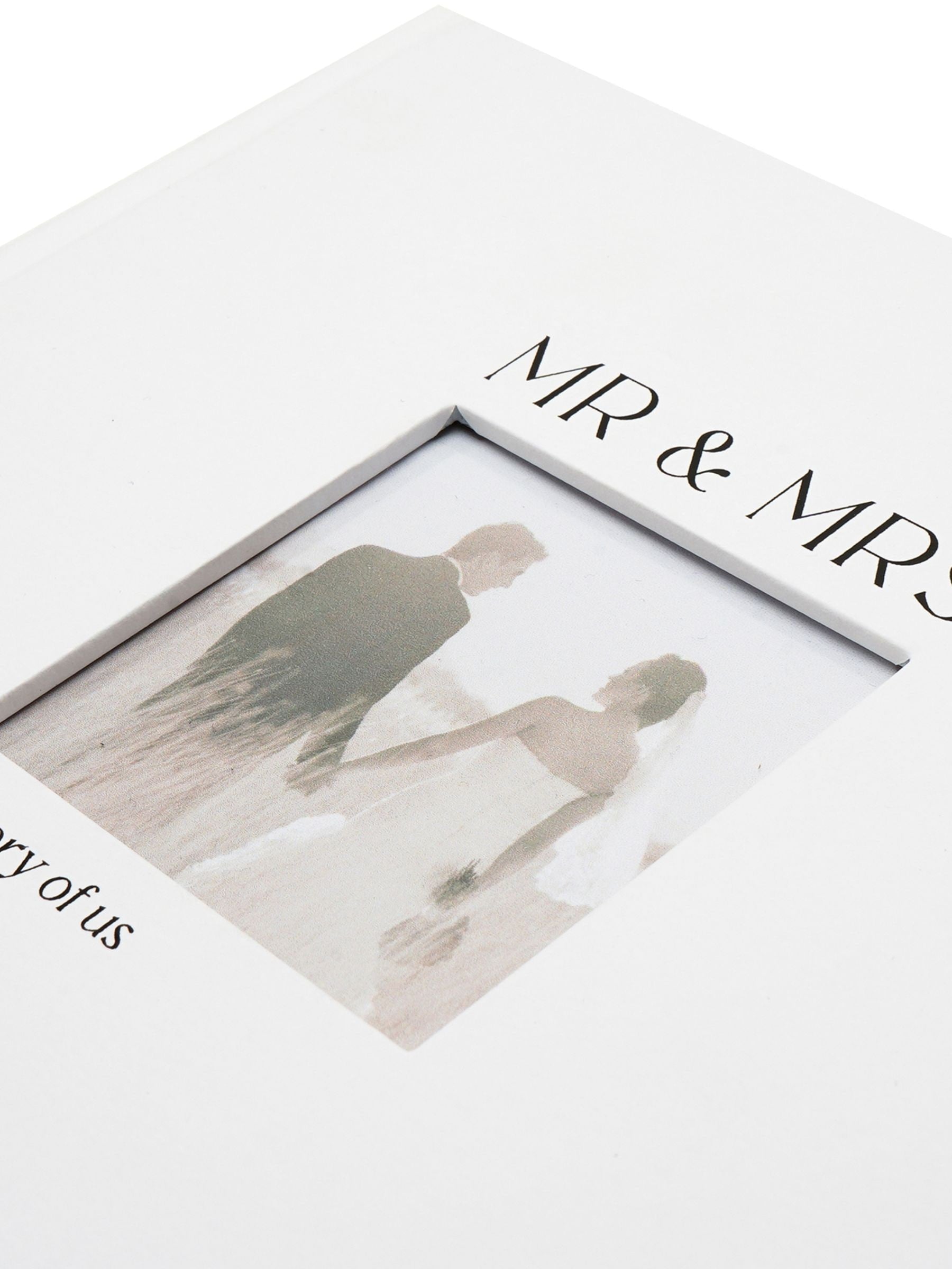 Widdop white textured photo album Mr & Mrs - British product