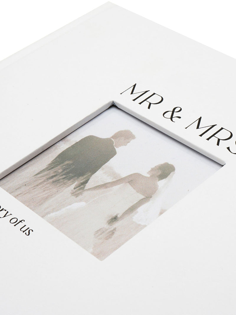 Widdop white textured photo album Mr & Mrs - British product