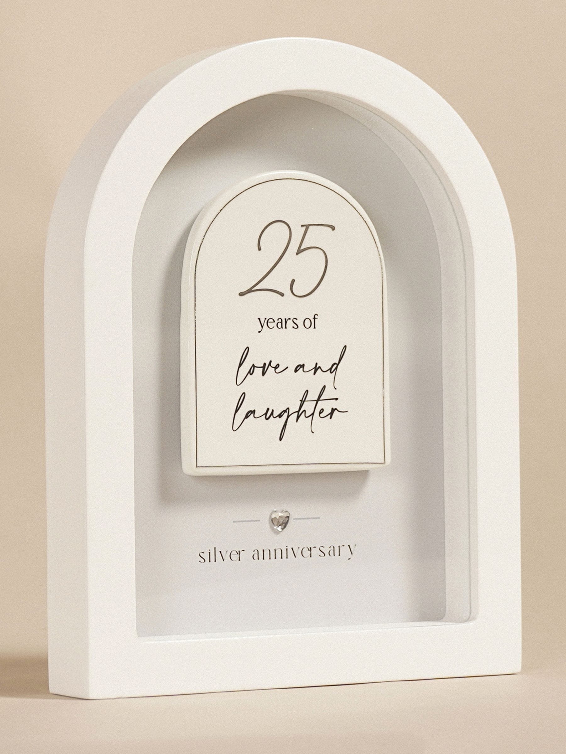 Widdop arch plaque silver anniversary 18cm (British brand)