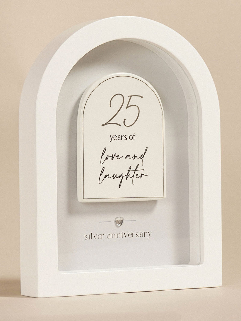 Widdop arch plaque silver anniversary 18cm (British brand)