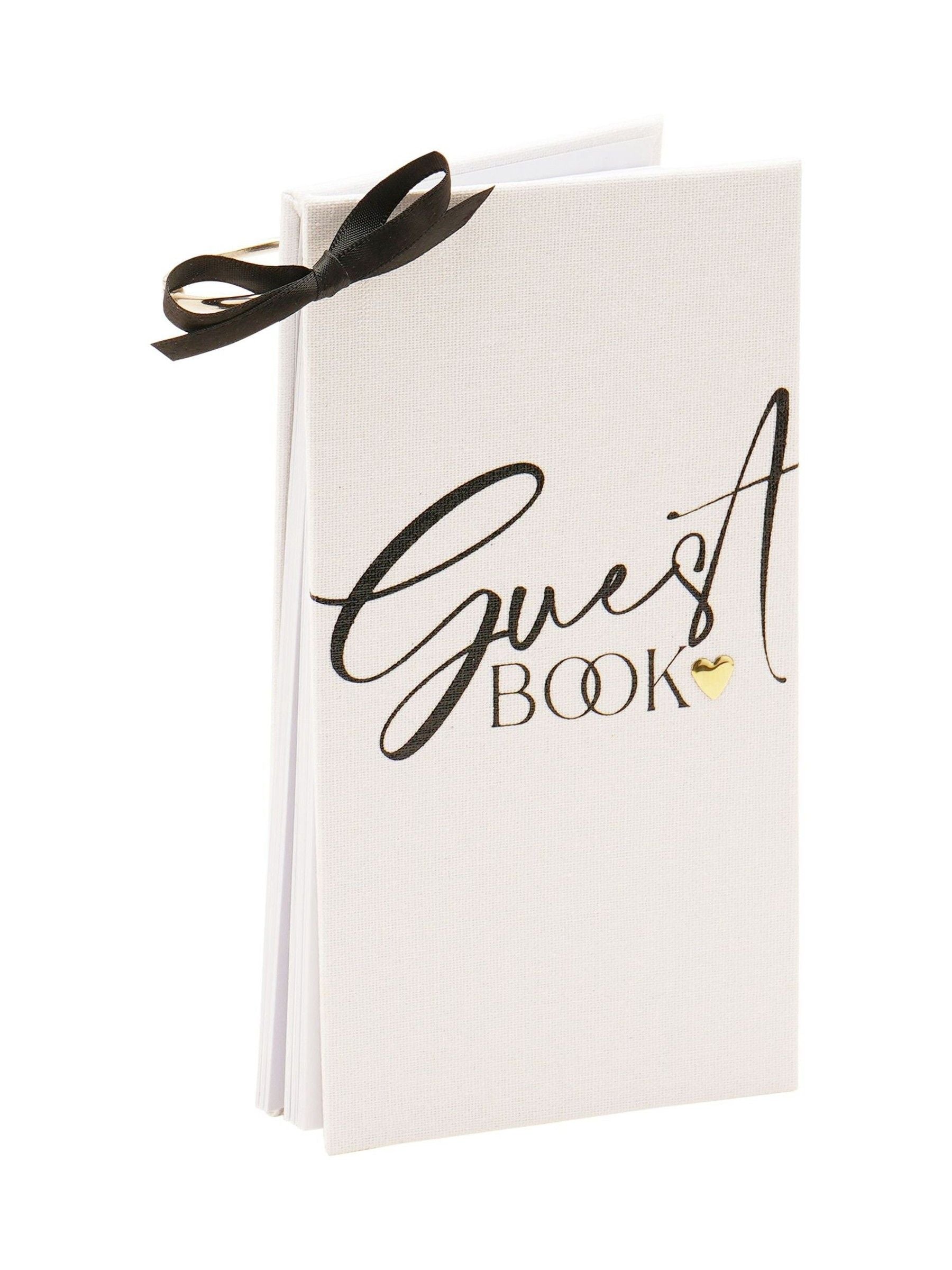 Widdop white linen guest book, UK version