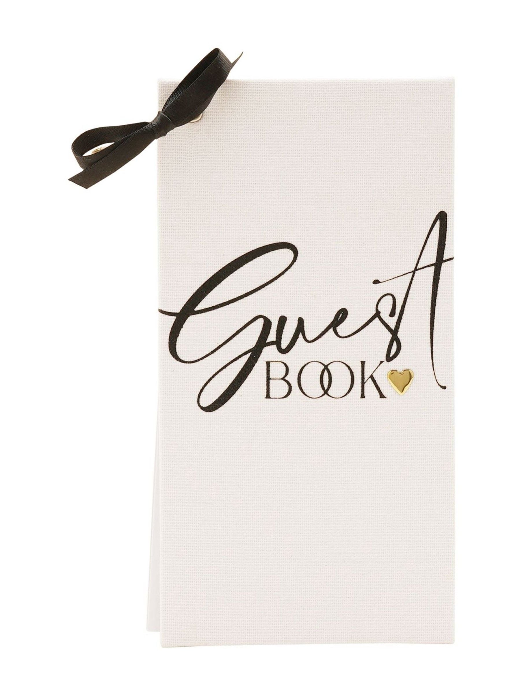 Widdop white linen guest book, UK version