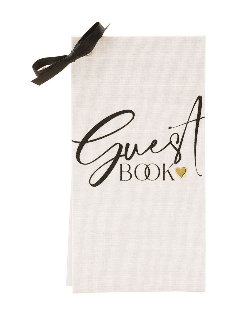 Widdop white linen guest book, UK version