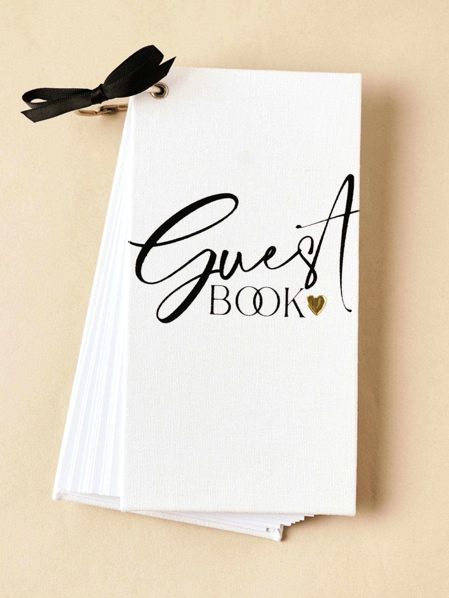 Widdop white linen guest book, UK version