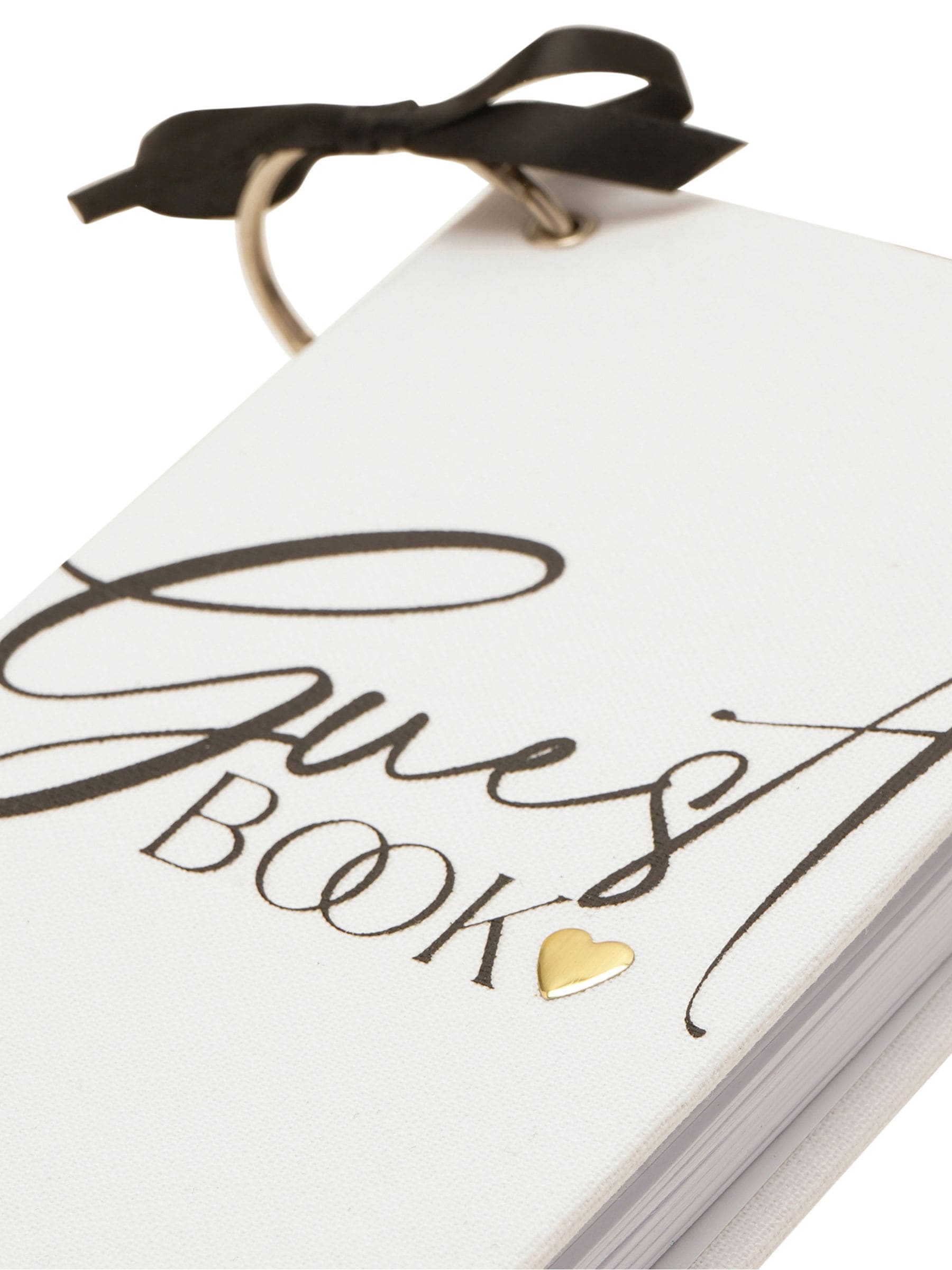 Widdop white linen guest book, UK version