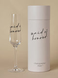 Widdop champagne flute maid of honour script black 25cm, UK version