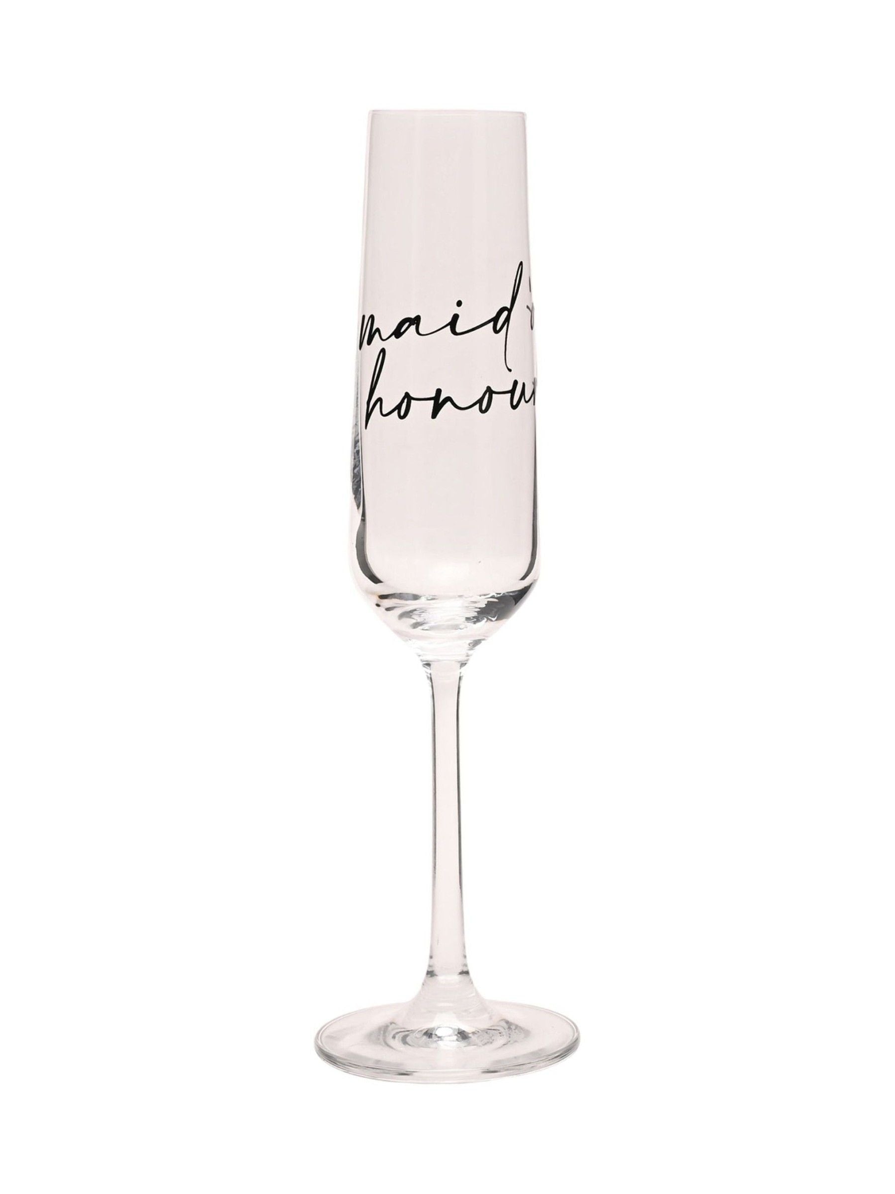 Widdop champagne flute maid of honour script black 25cm, UK version
