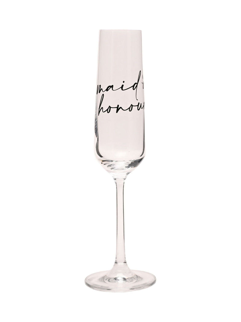 Widdop champagne flute maid of honour script black 25cm, UK version