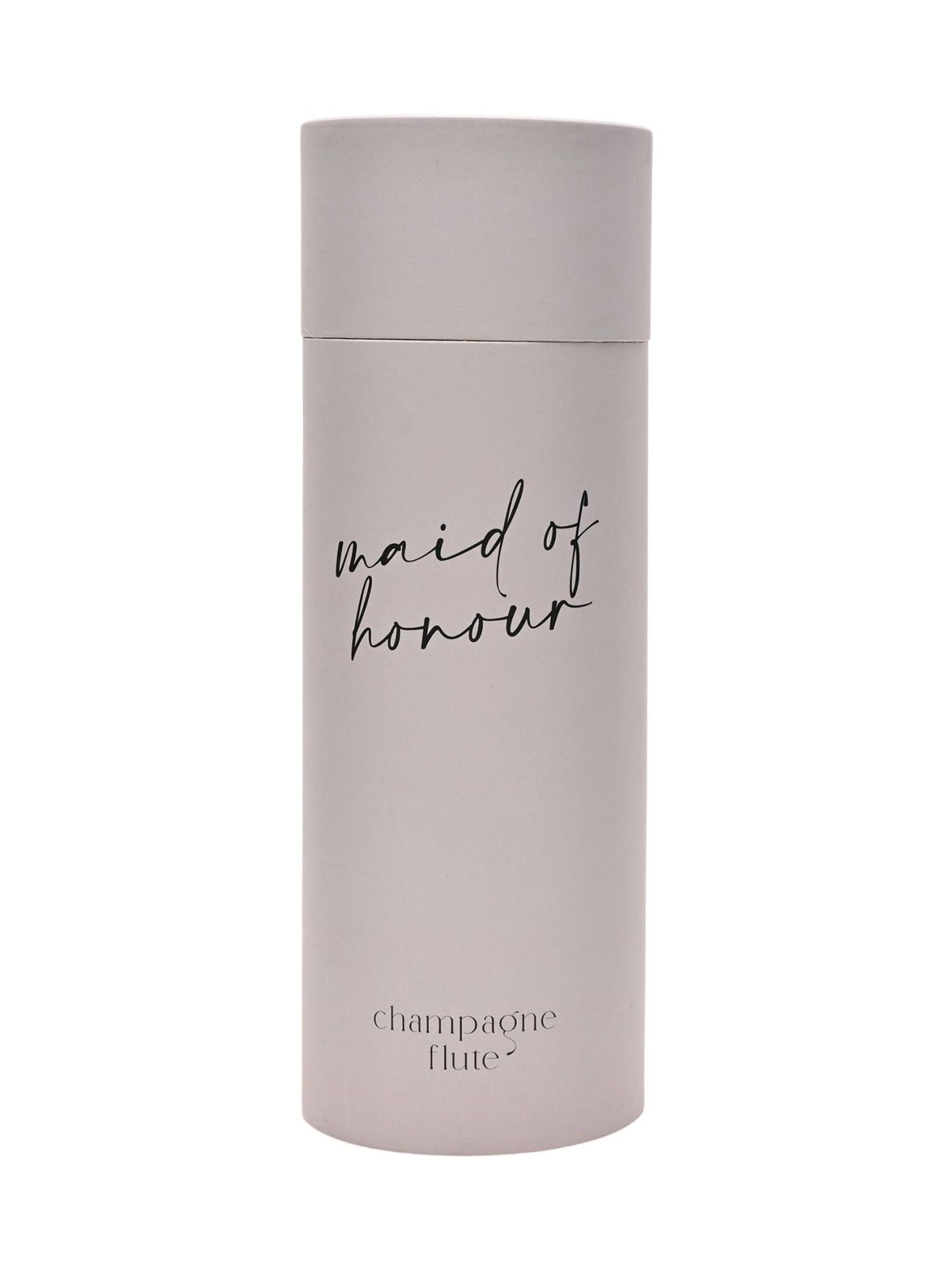 Widdop champagne flute maid of honour script black 25cm, UK version
